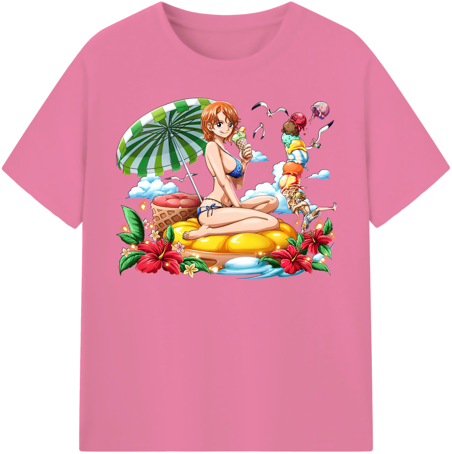 ワンピース ナミ ONE PIECE Nami 綿100％半袖Tシャツ（フロントプリント）